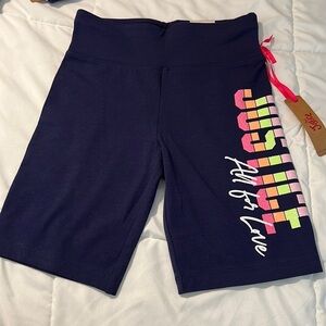 Justice EDF Blue Bike Shorts Girls
